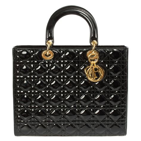 lady dior black patent leather|lady dior designer bag.